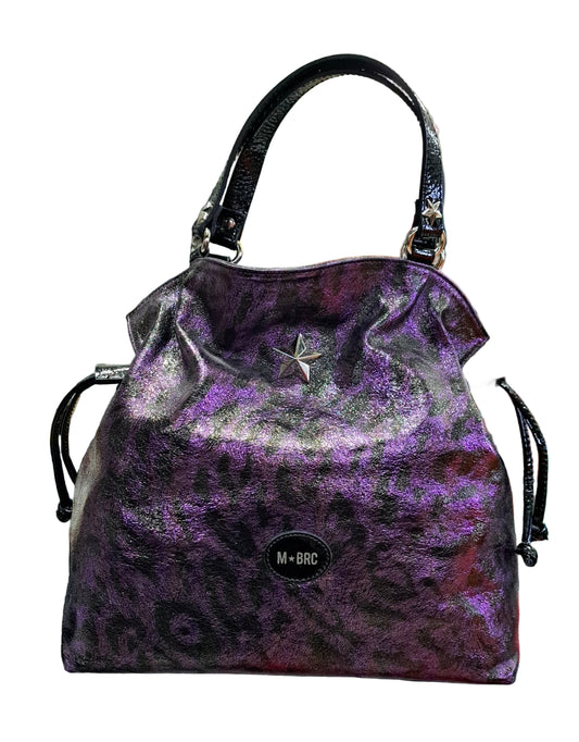 BORSE SHOPPING LEO IN PELLE VIOLA