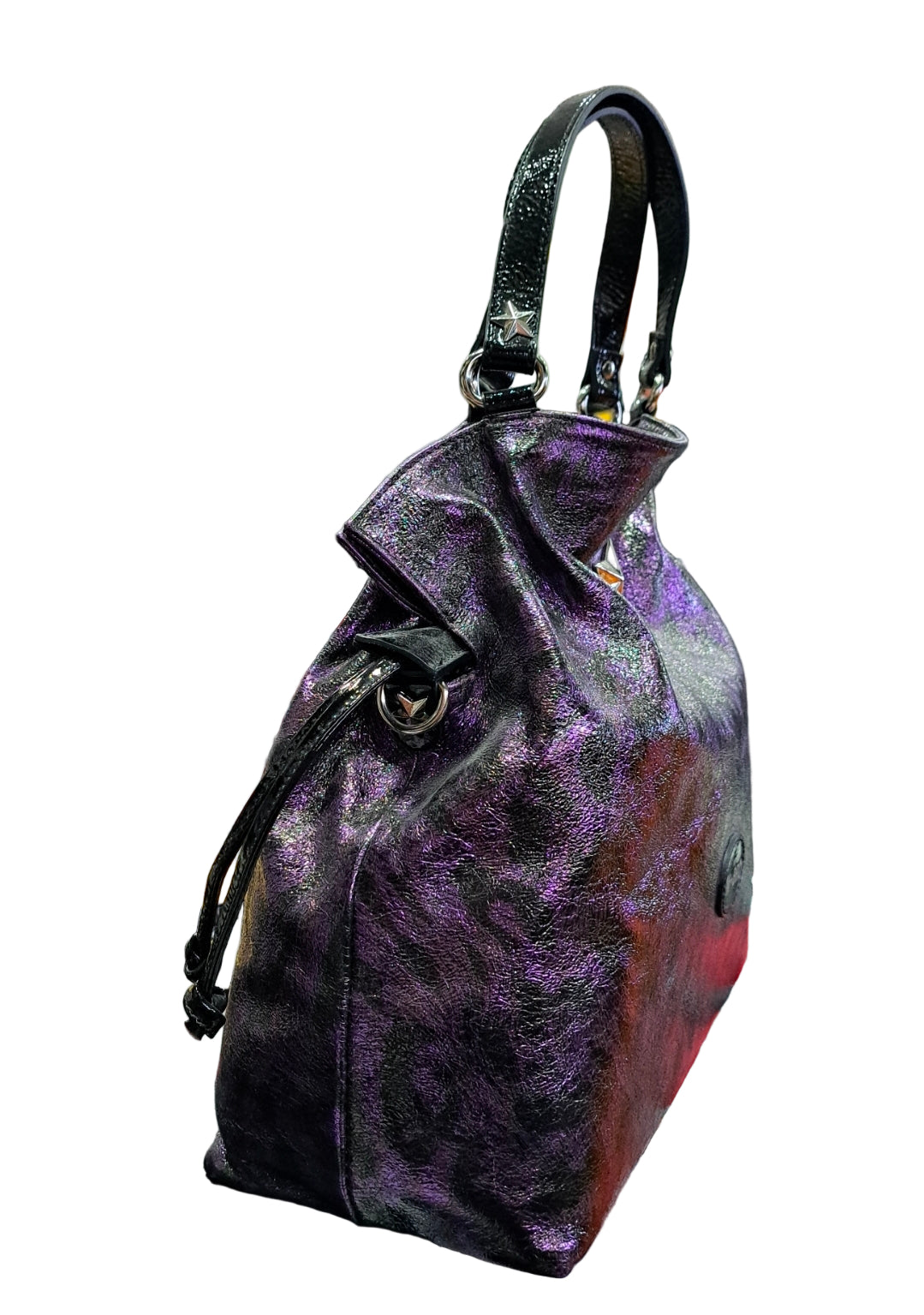 BORSE SHOPPING LEO IN PELLE VIOLA