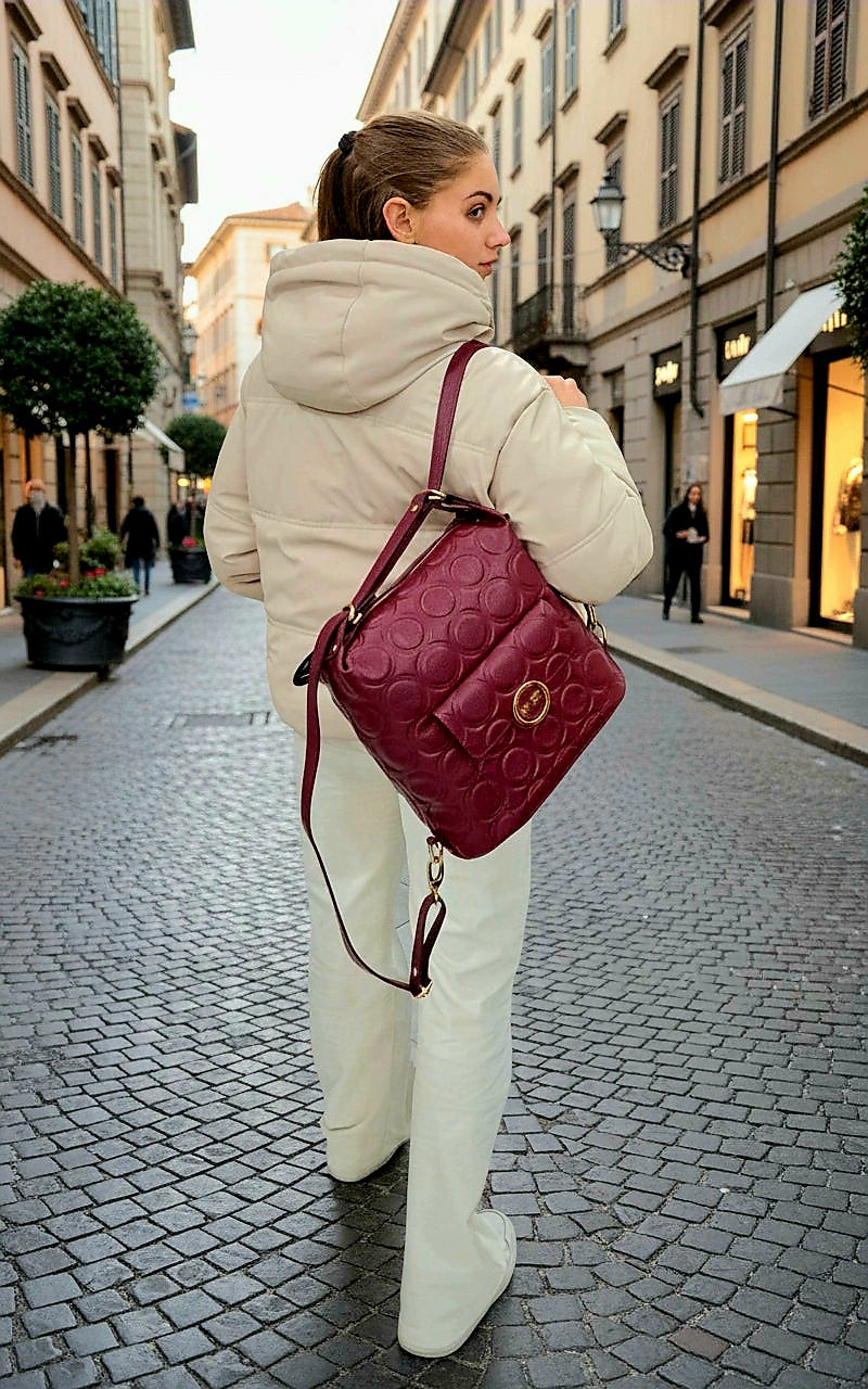 TRACOLLE ZAINI SFERA PELLE M*BRC BY MASSIMO BRACCIALINI BORDEAUX