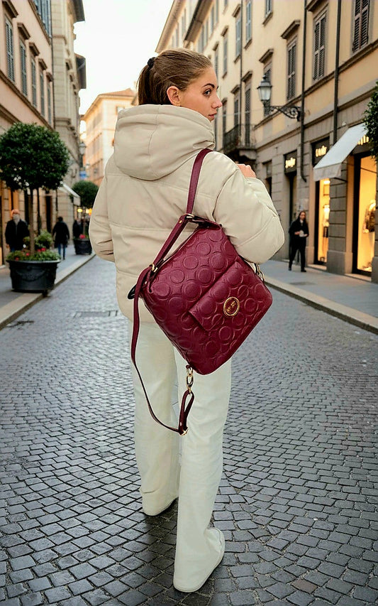 TRACOLLE ZAINI SFERA PELLE M*BRC BY MASSIMO BRACCIALINI BORDEAUX