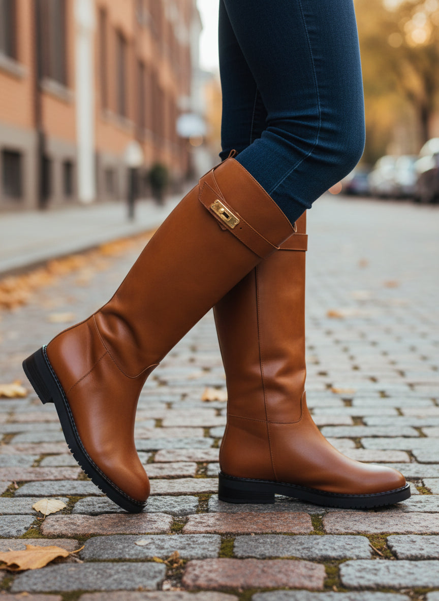 STIVALI PELLE MADE IN ITALY CUOIO