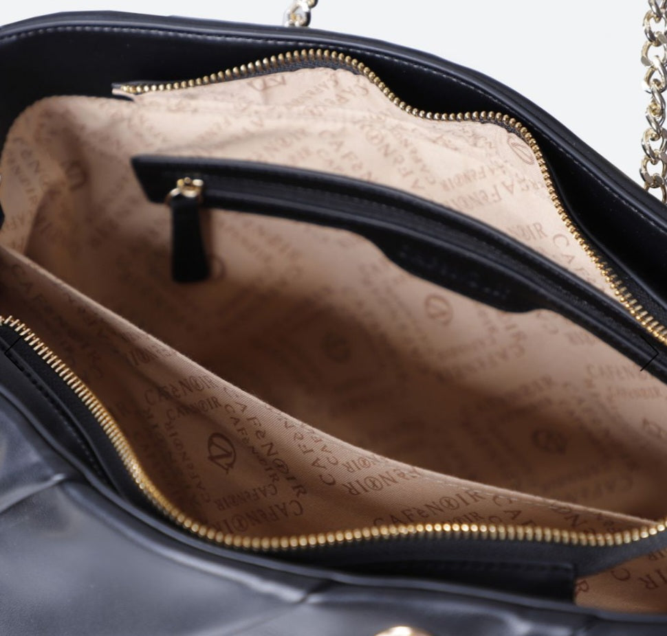 BORSE A SPALLA CAFENOIR PLISSETTATA NERA