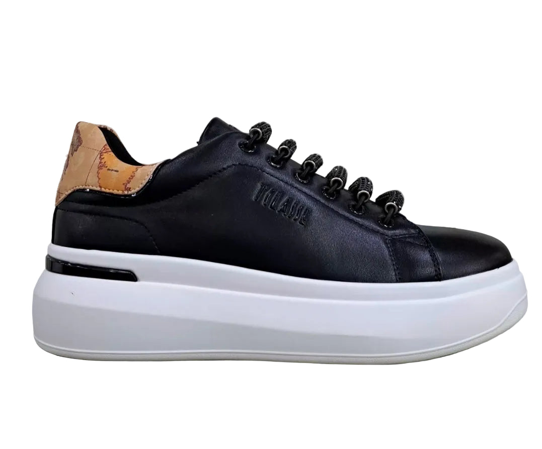 SNEAKERS APPLICAZIONE TUBI STRASS ALVIERO MARTINI BLACK