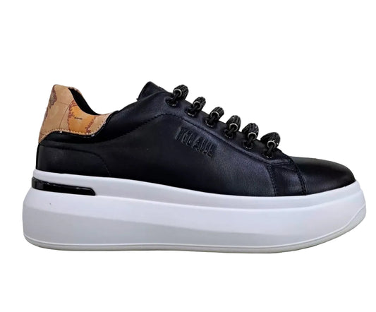 SNEAKERS APPLICAZIONE TUBI STRASS ALVIERO MARTINI BLACK