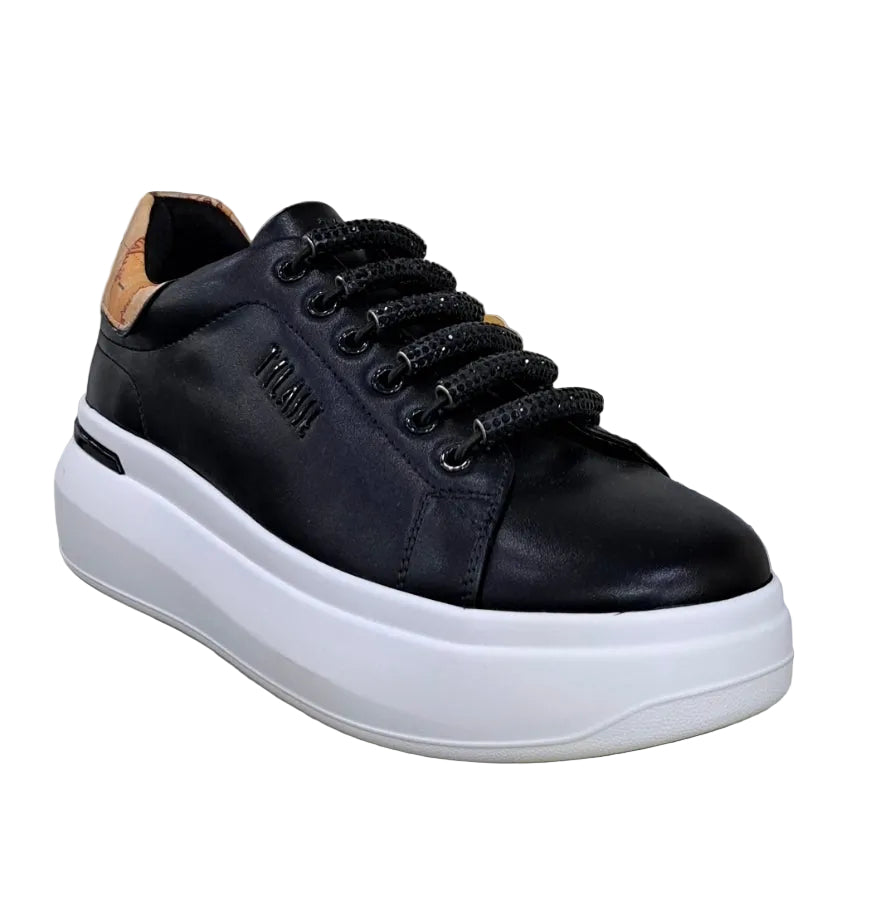 SNEAKERS APPLICAZIONE TUBI STRASS ALVIERO MARTINI BLACK