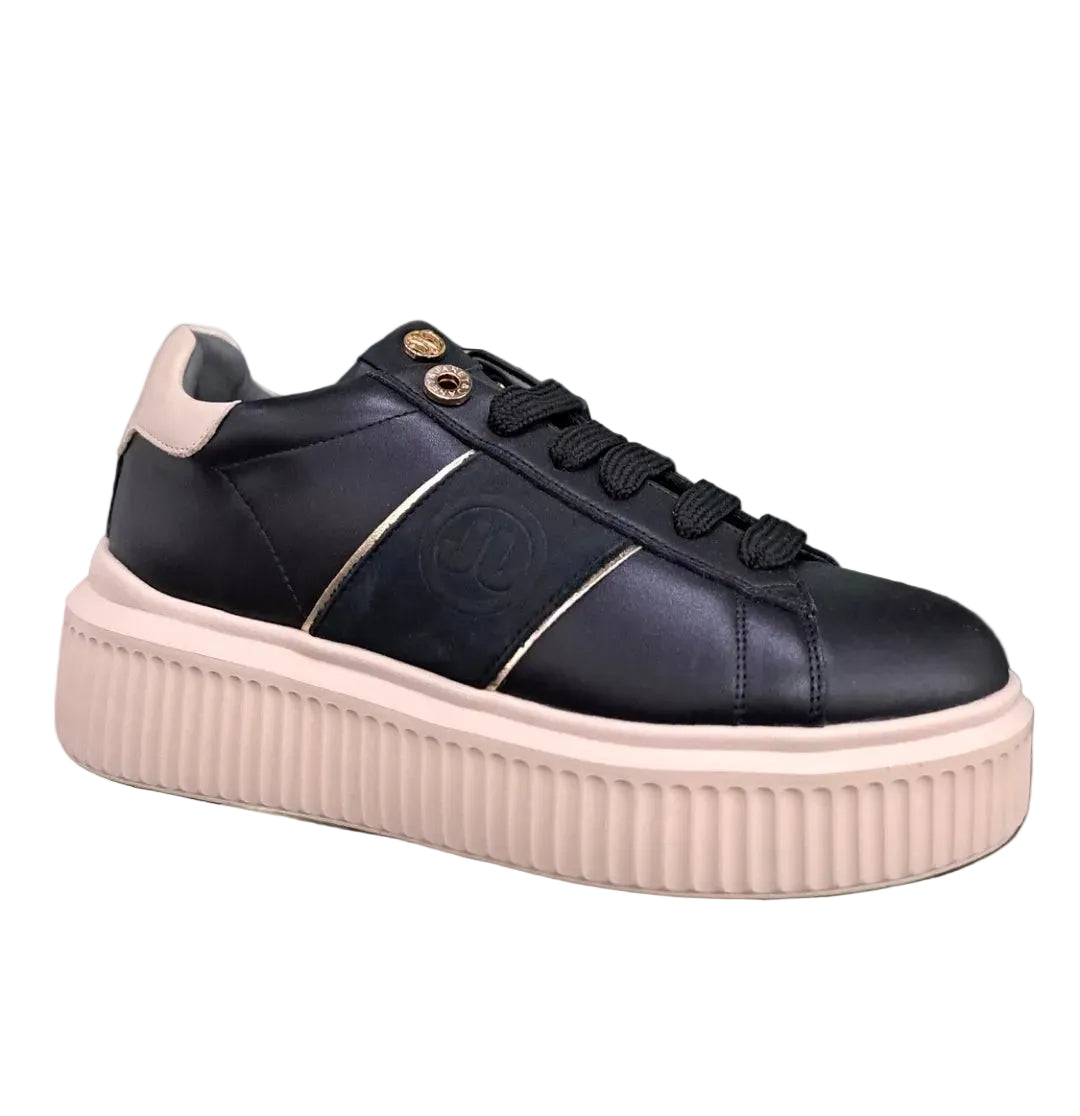 SNEAKERS PELLE JANET&JANET NERO