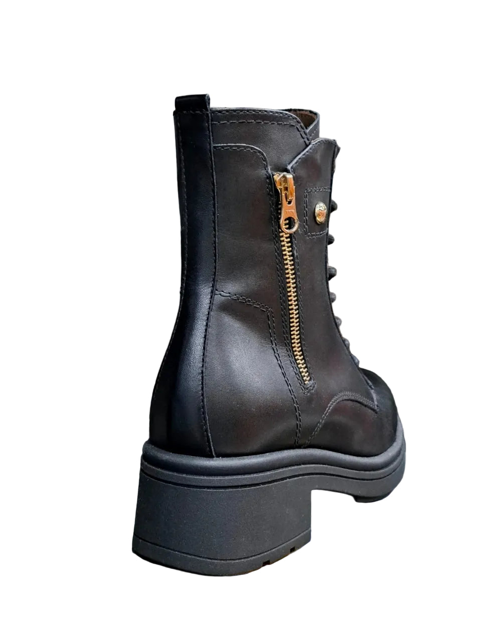 ANFIBI PELLE NEROGIARDINI NERO ZIP GOLD