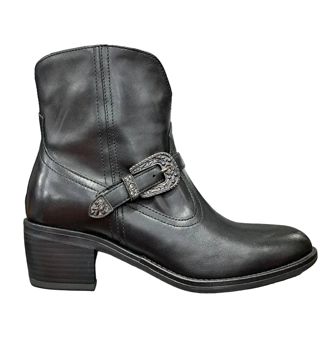 STIVALETTI PELLE TEXAN NEROGIARDINI NERO