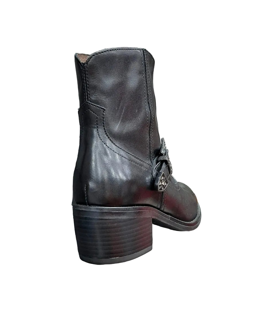 STIVALETTI PELLE TEXAN NEROGIARDINI NERO