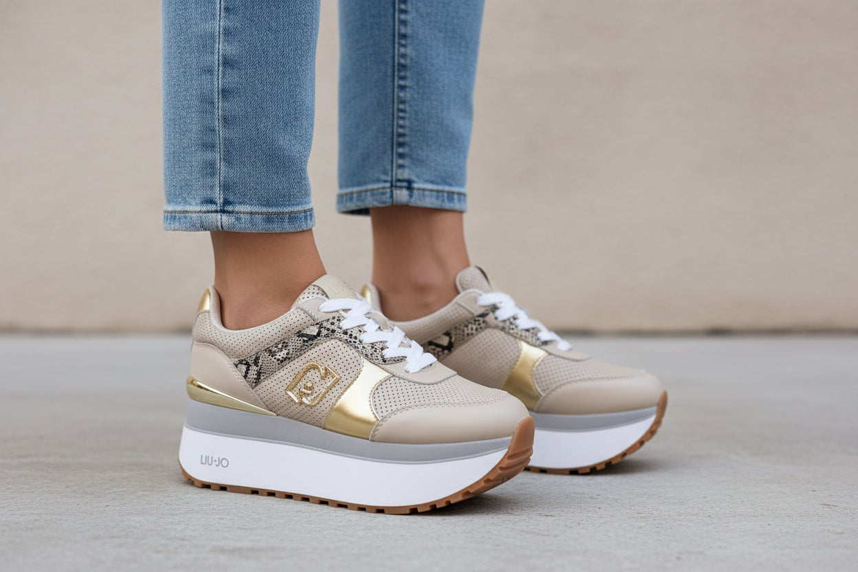 SNEAKERS PELLE DETTAGLIO PITON LIU JO NUDE