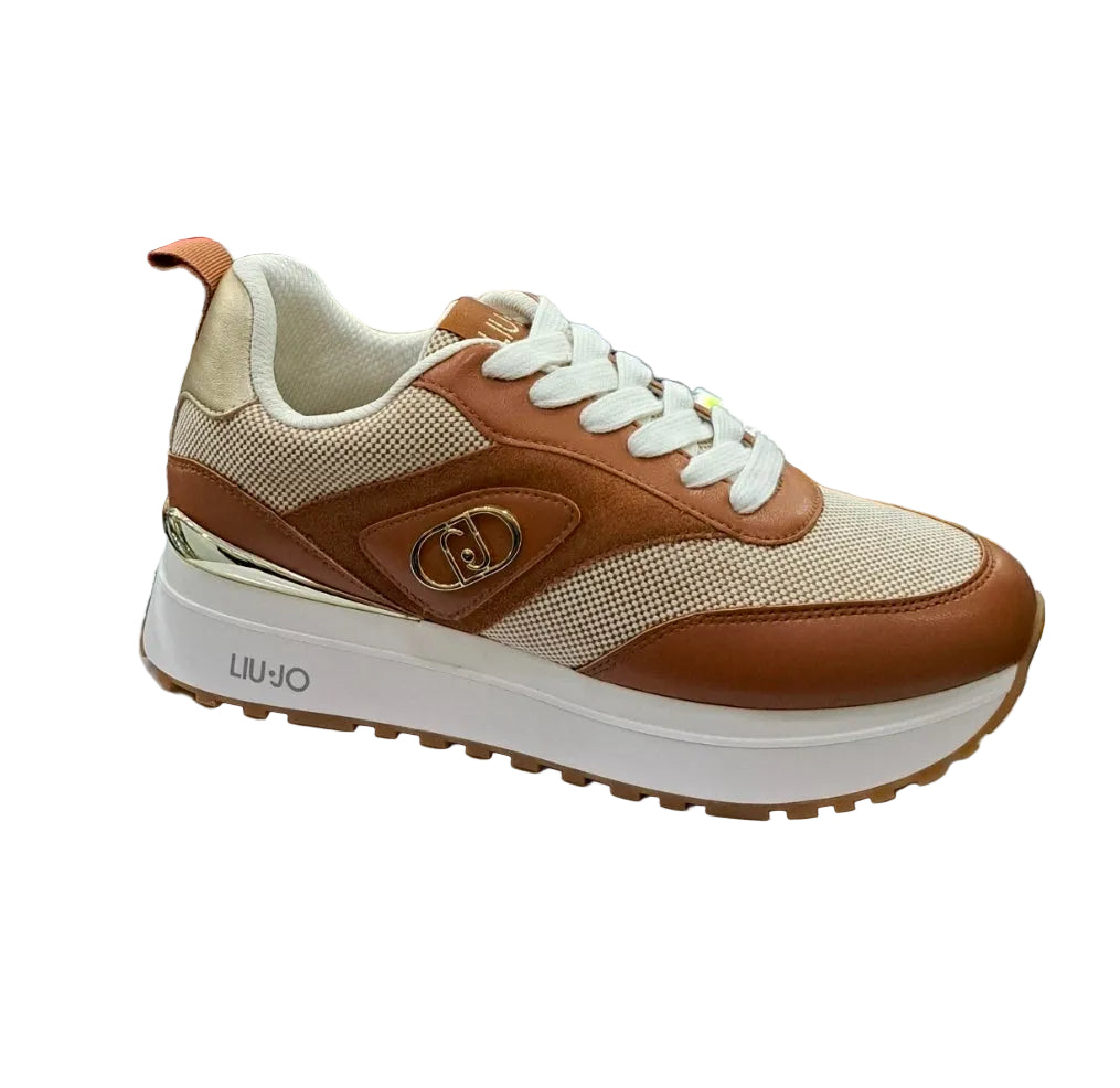 SNEAKERS PELLE E TESSUTO  LIU JO CUOIO