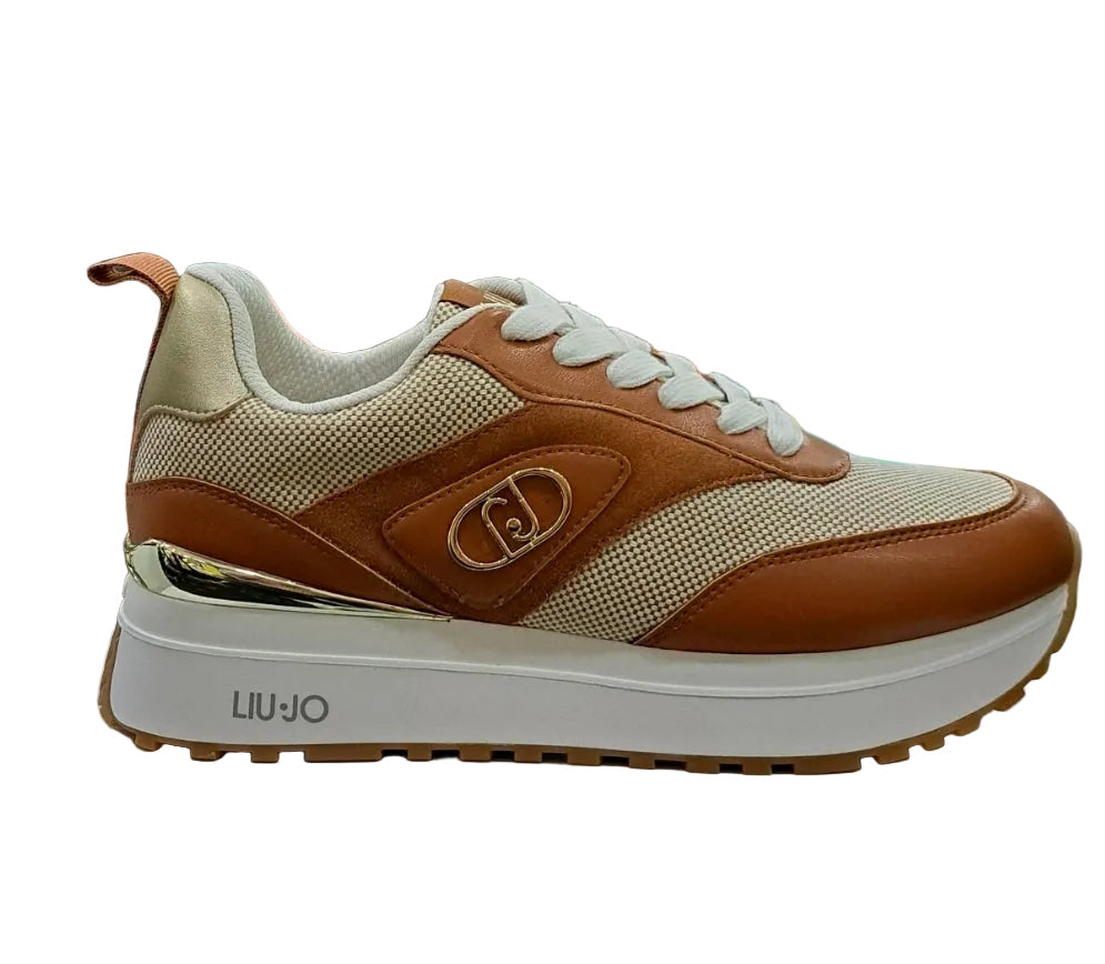 SNEAKERS PELLE E TESSUTO  LIU JO CUOIO