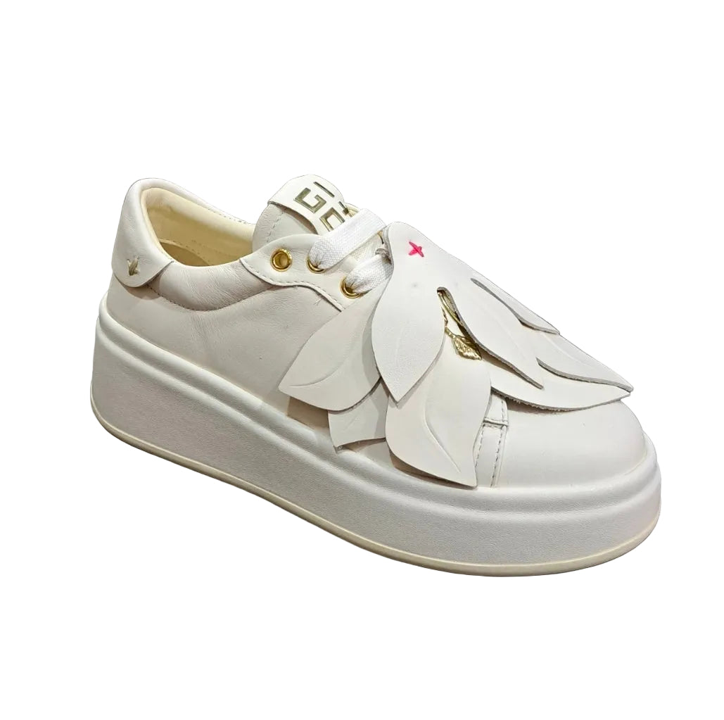 SNEAKERS PELLE GIO+ FLOWERS LATTE