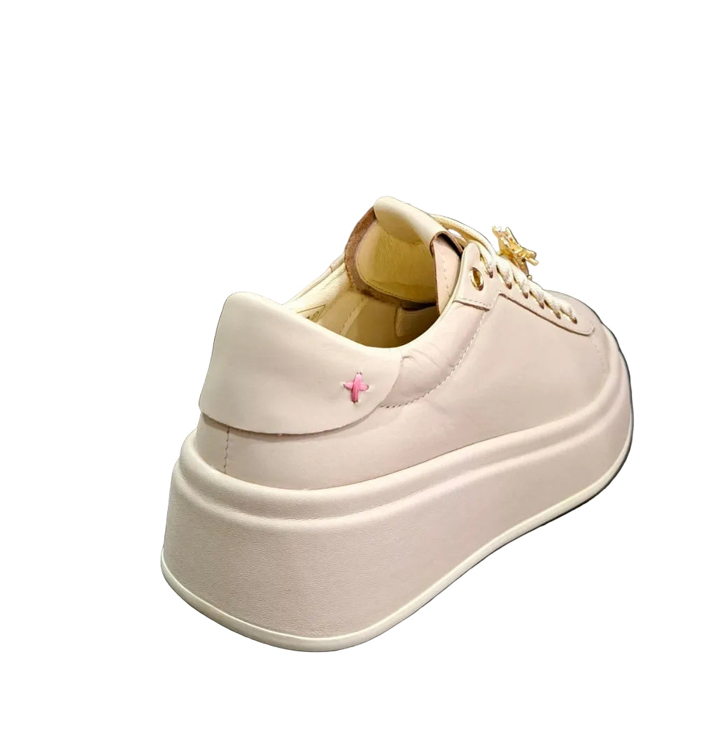 SNEAKERS PELLE GIO+ GATTO STRASS BEIGE