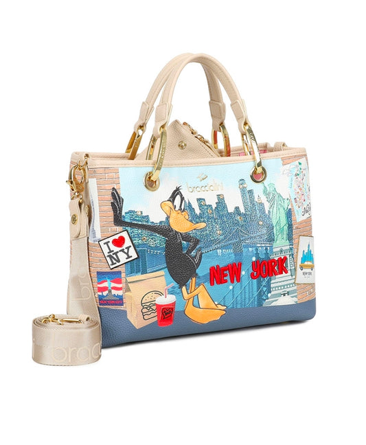 BORSE A MANO BRACCIALINI CARTOLINE LT LOONEY TUNES DUFFY DUCK NEW YORK