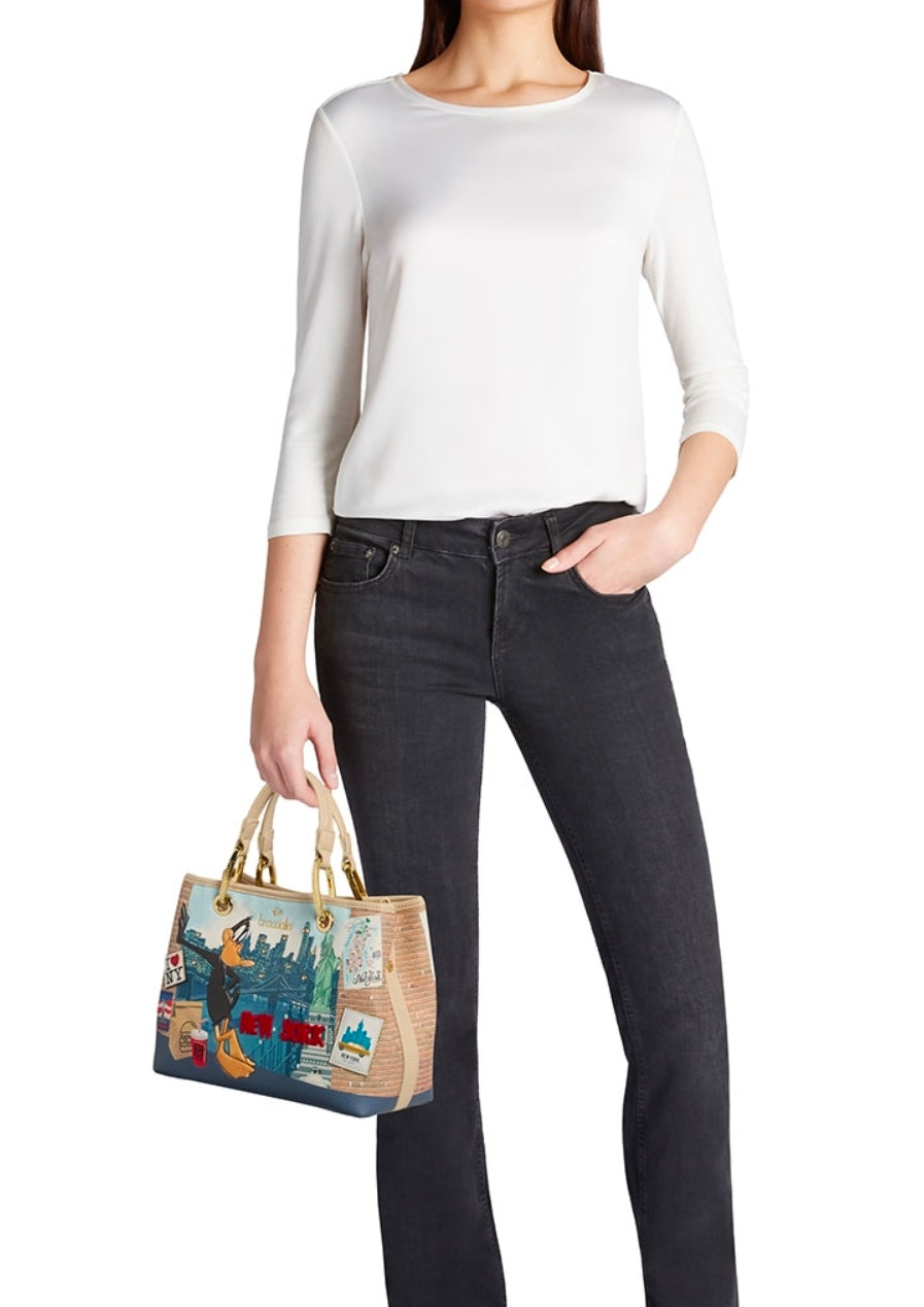 BORSE A MANO BRACCIALINI CARTOLINE LT LOONEY TUNES DUFFY DUCK NEW YORK