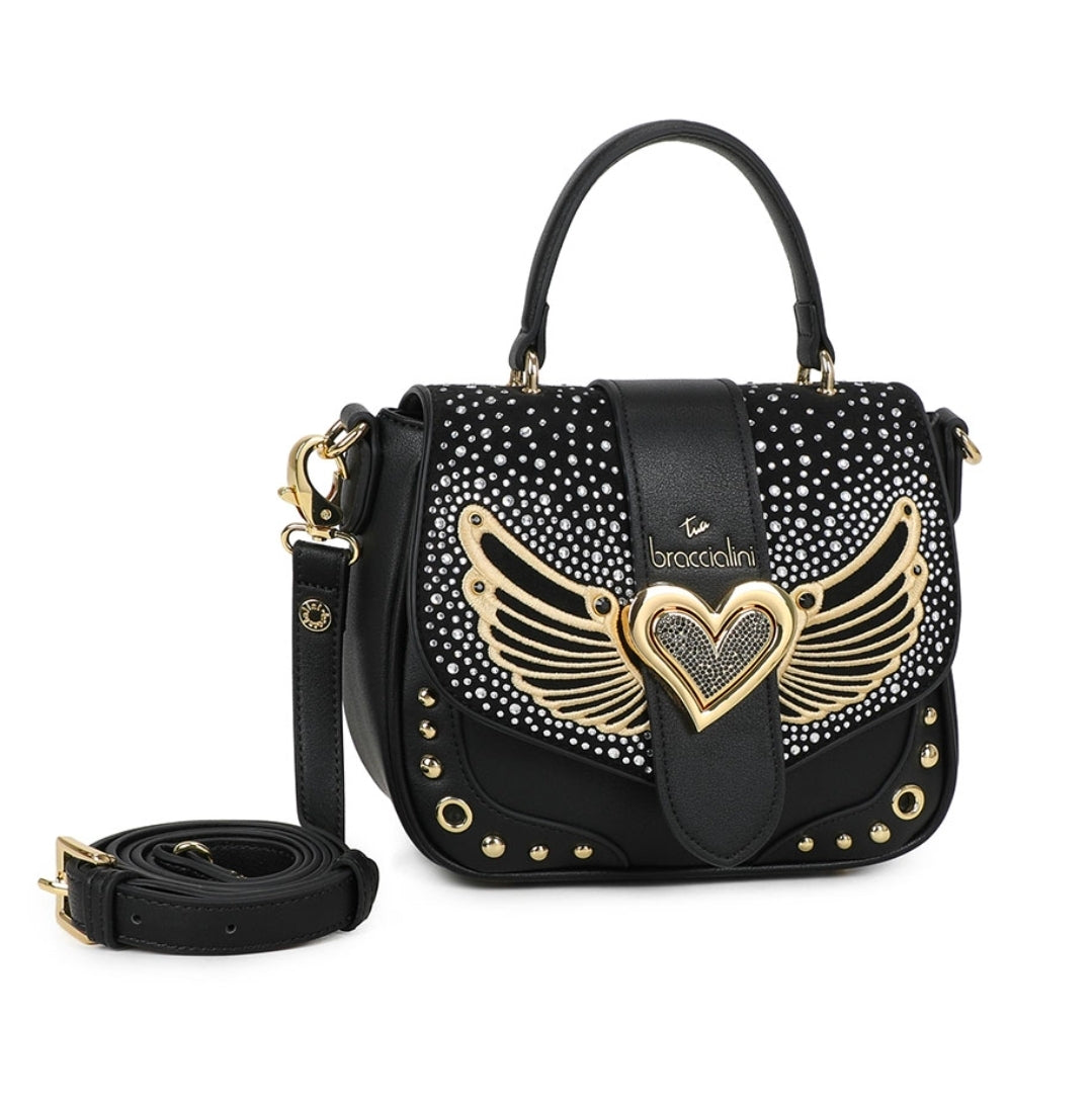 BORSE A MANO ROCK BRACCIALINI STRASS NERA PICCOLA
