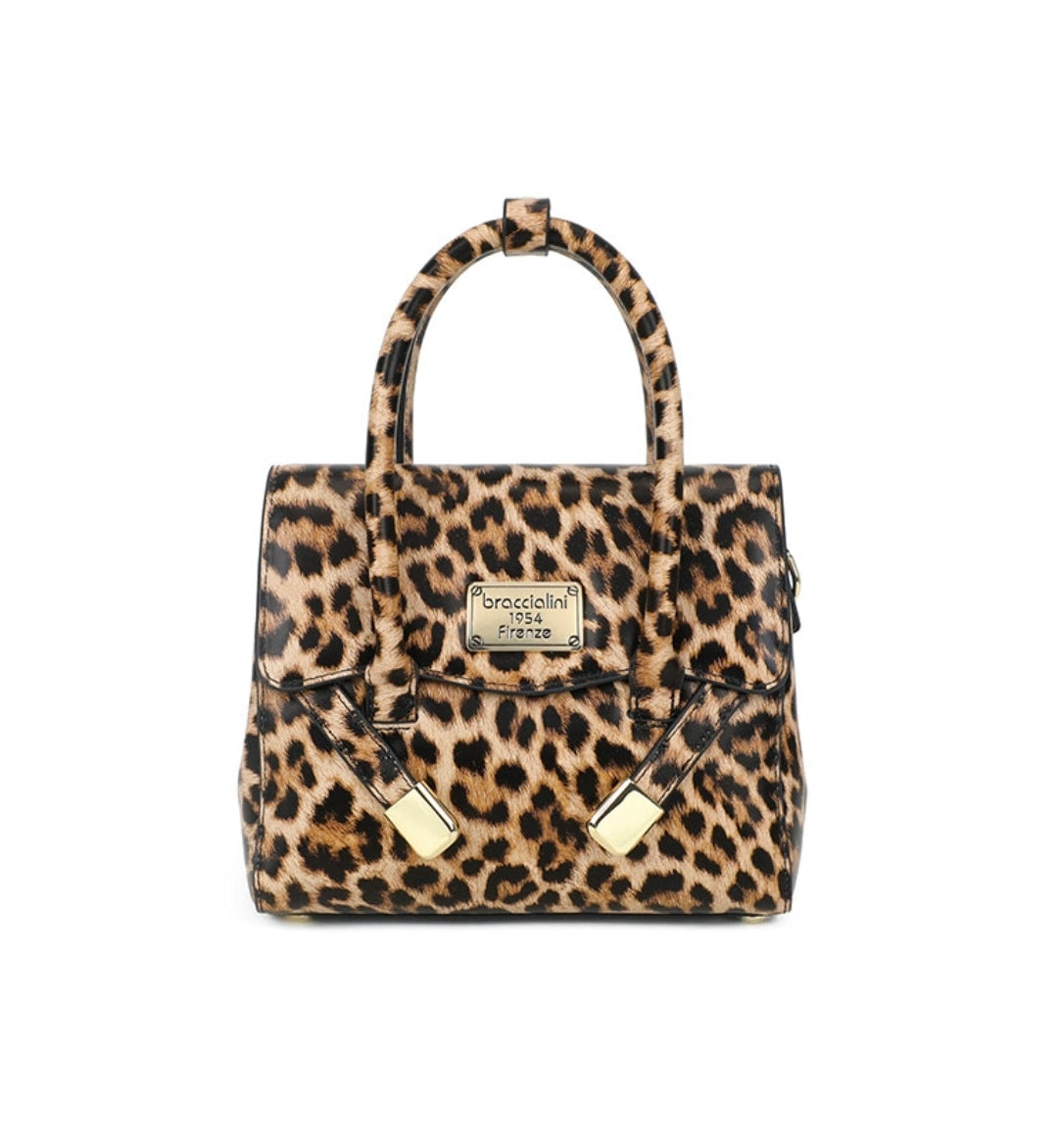 BORSE A MANO PELLE BRACCIALINI SARA ANIMALIER PICCOLA