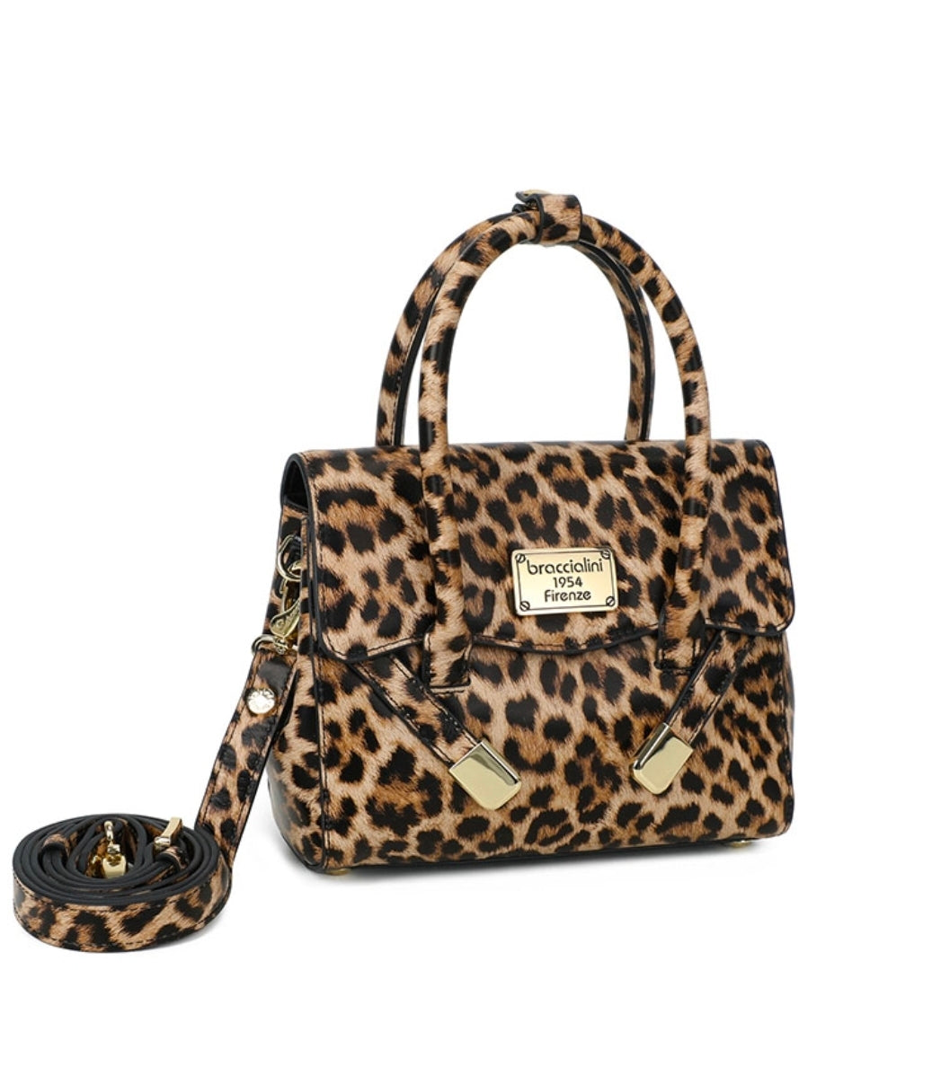 BORSE A MANO PELLE BRACCIALINI SARA ANIMALIER PICCOLA
