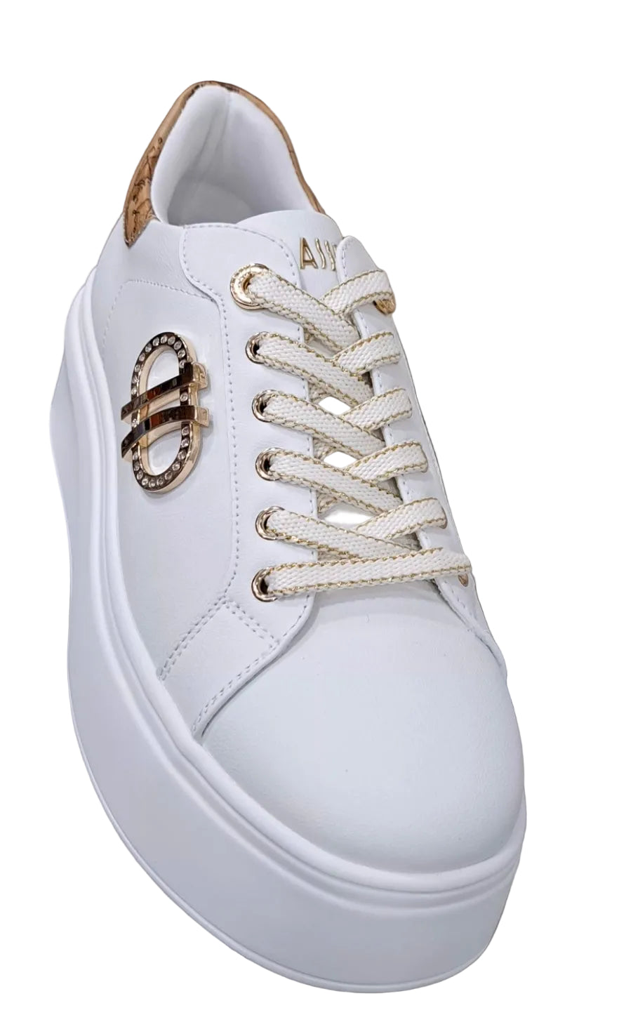 SNEAKERS ALVIERO MARTINI PLATFORM WHITE MAXI LOGO