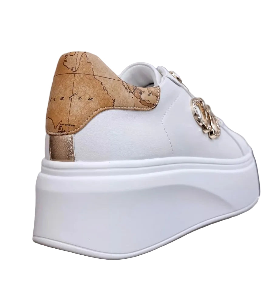 SNEAKERS ALVIERO MARTINI PLATFORM WHITE MAXI LOGO