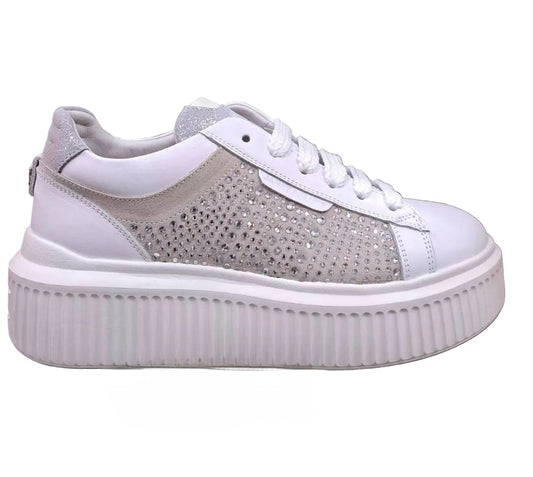 SNEAKERS PELLE JANET&JANET STRASS BIANCA