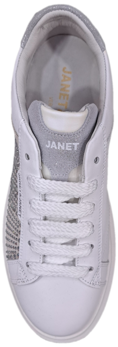 SNEAKERS PELLE JANET&JANET STRASS BIANCA