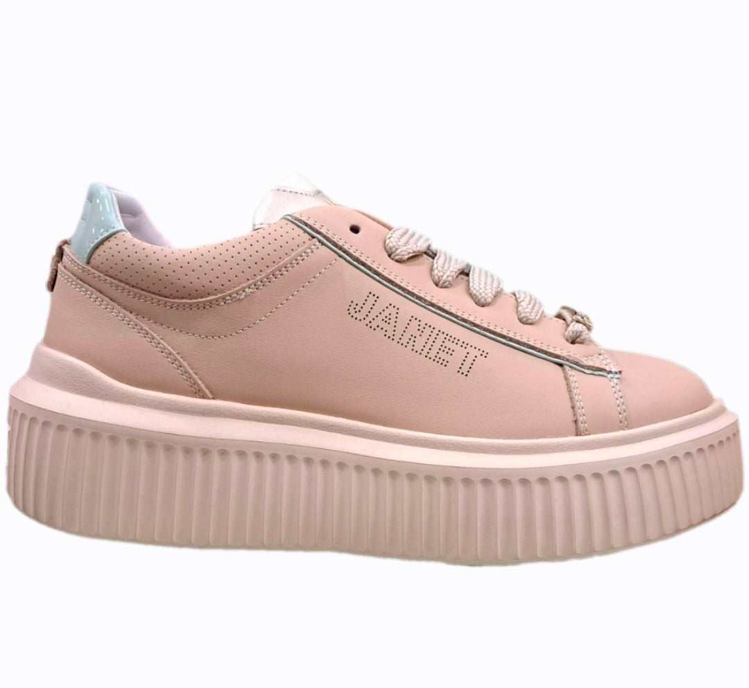 SNEAKERS PELLE JANET&JANET BEIGE E MARINE