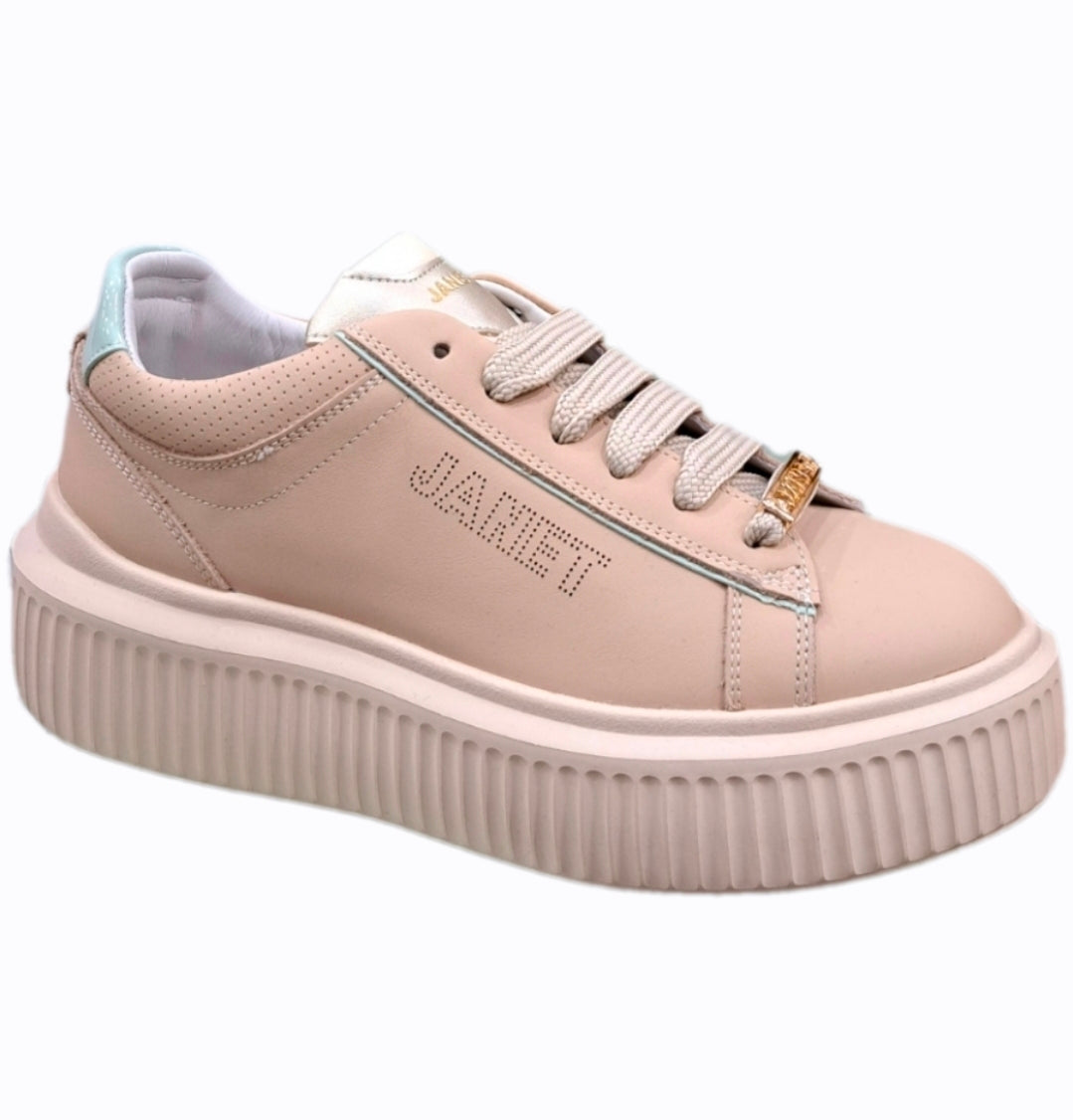 SNEAKERS PELLE JANET&JANET BEIGE E MARINE