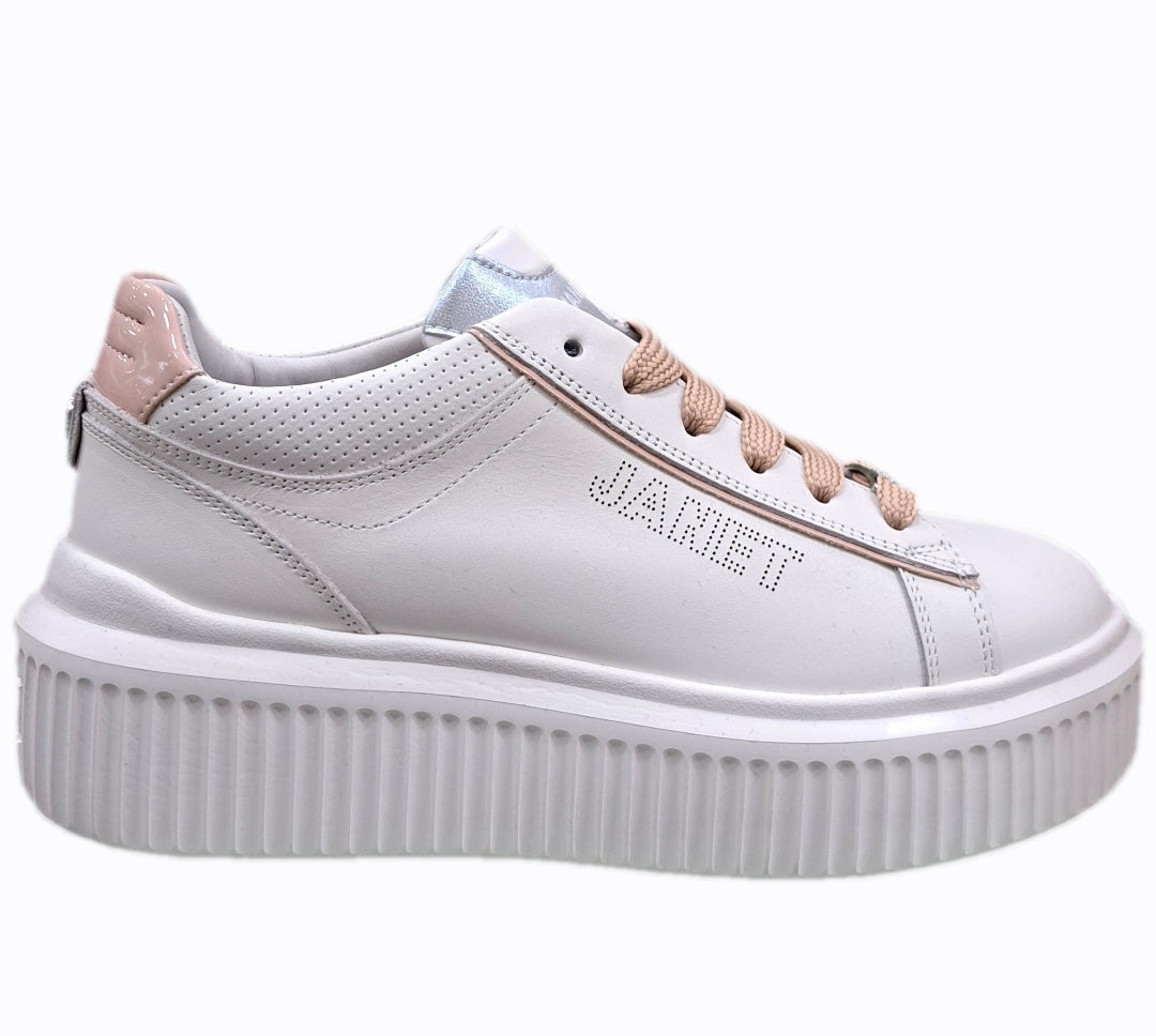SNEAKERS PELLE JANET&JANET BIANCO ROSA