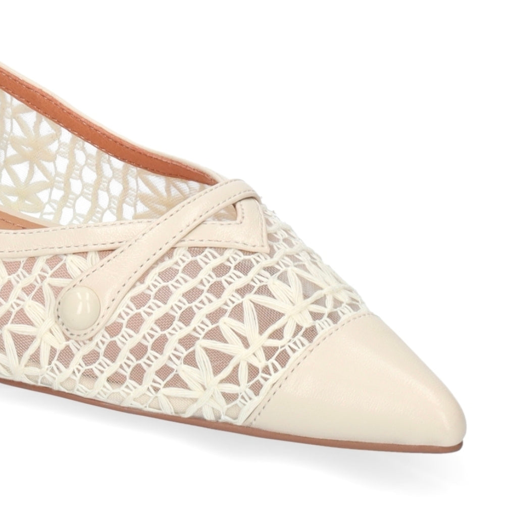 DECOLLETE' XAIA FLAT BIBI LOU RICAMO PANNA
