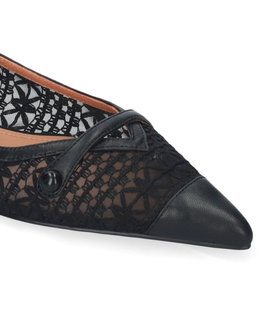 DECOLLETE' XAIA FLAT BIBI LOU RICAMO NERA