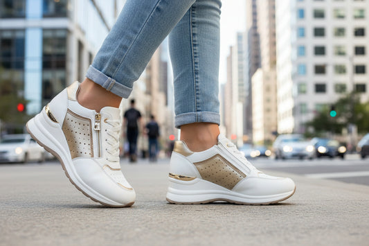 SNEAKERS STRASS INBLU ZIP BIANCA ZEPPA