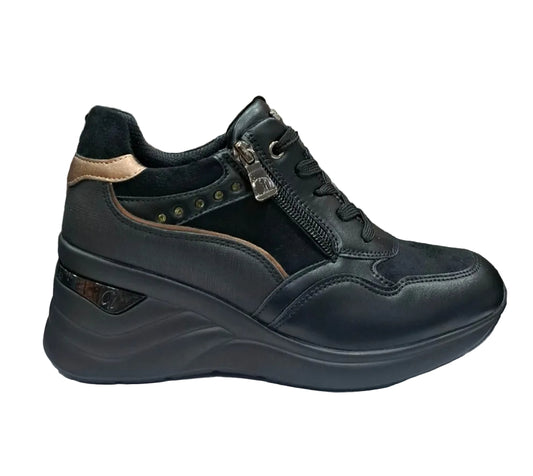 SNEAKERS STRASS INBLU ZIP NERA ZEPPA