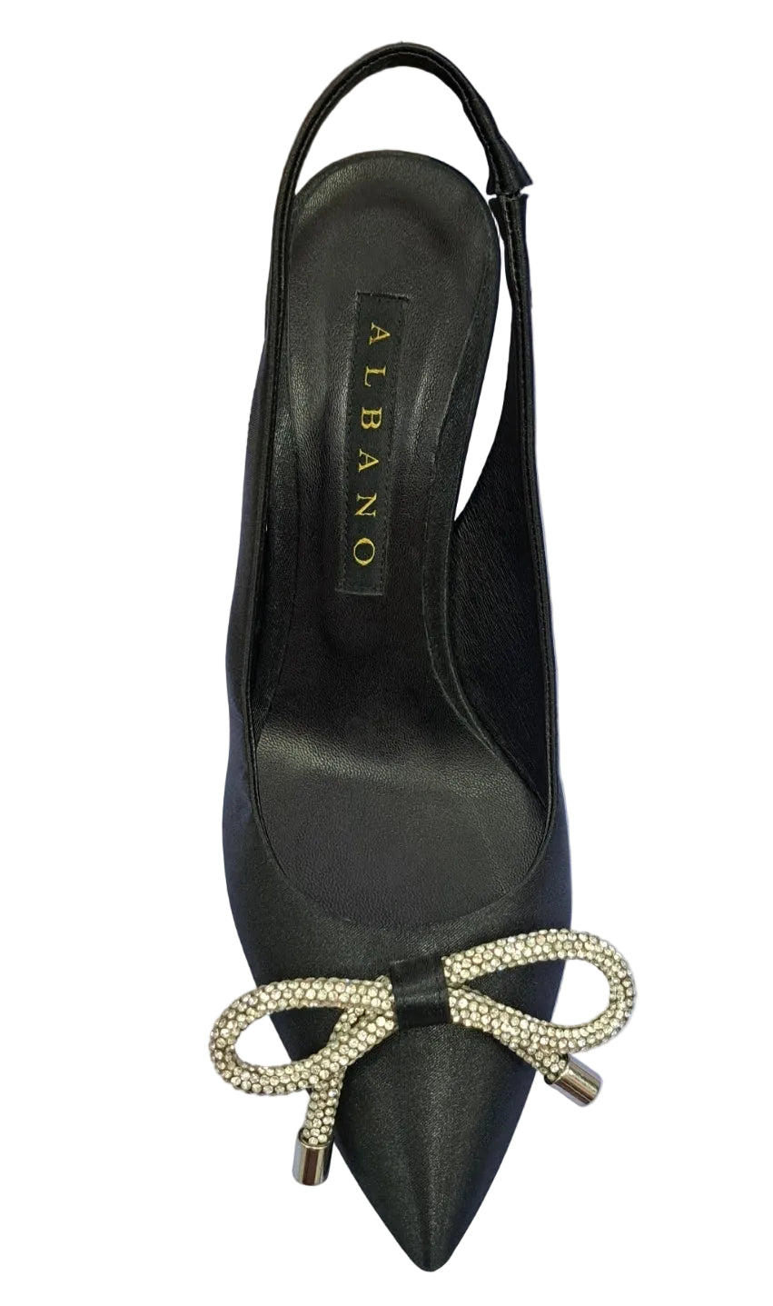 DECOLLETE' RASO SLINGBACK ALBANO FIOCCO STRASS