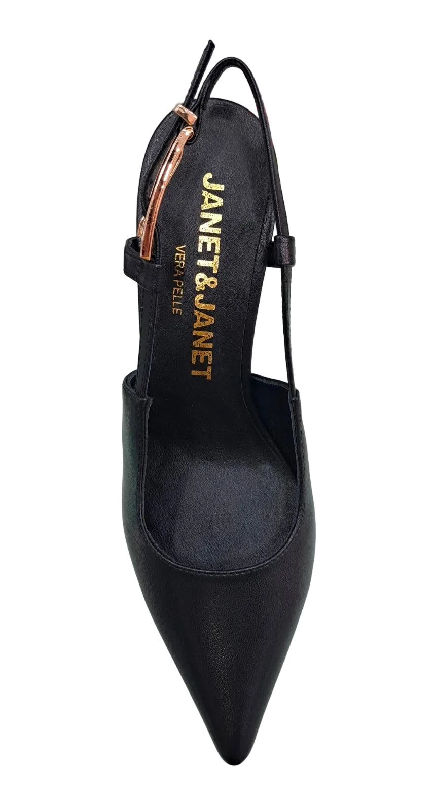 DECOLLETE' JANET&JANET SLINGBACK PELLE NERA