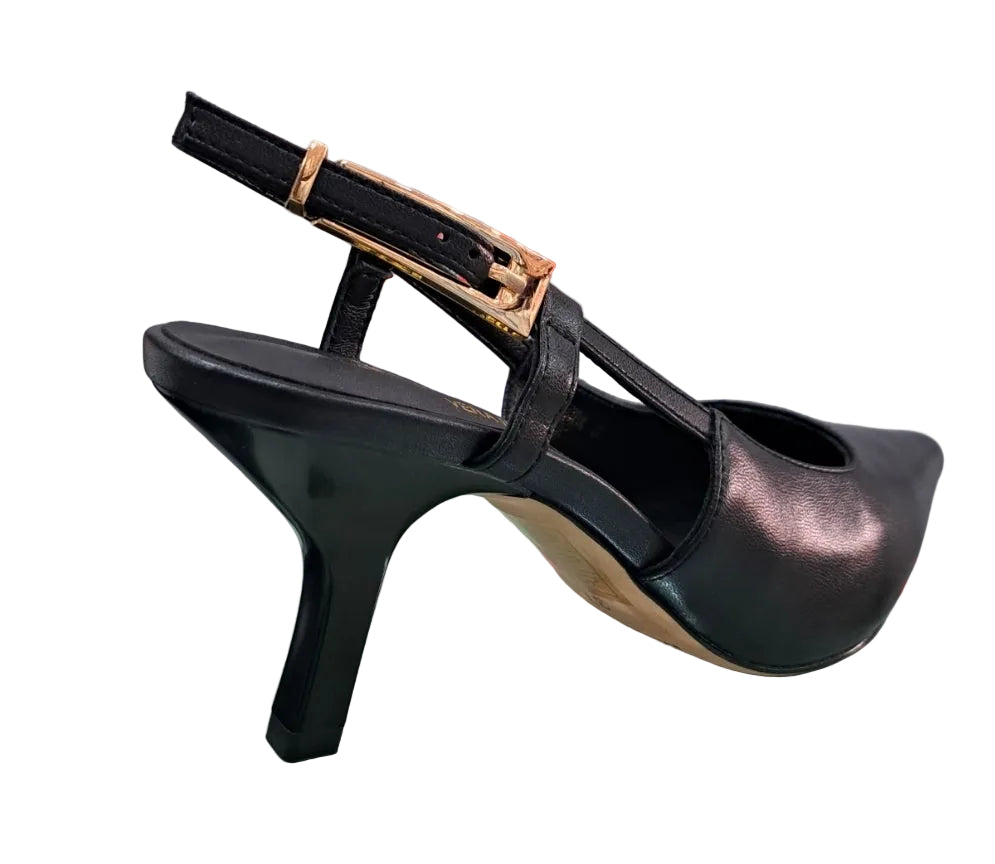 DECOLLETE' JANET&JANET SLINGBACK PELLE NERA