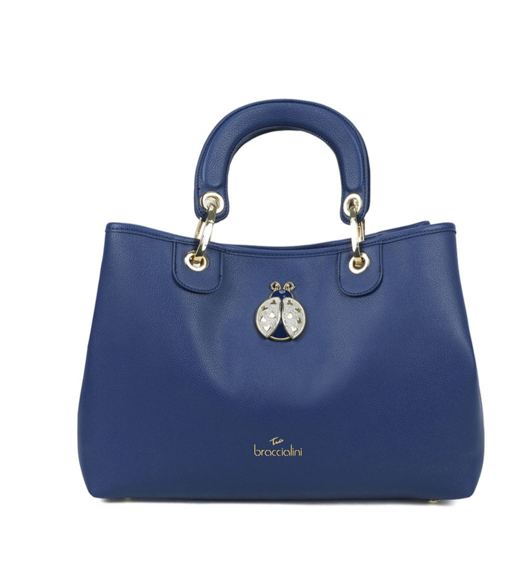 BORSE A MANO BETH JEWELS BRACCIALINI COCCINELLA STRASS BLU GRANDE