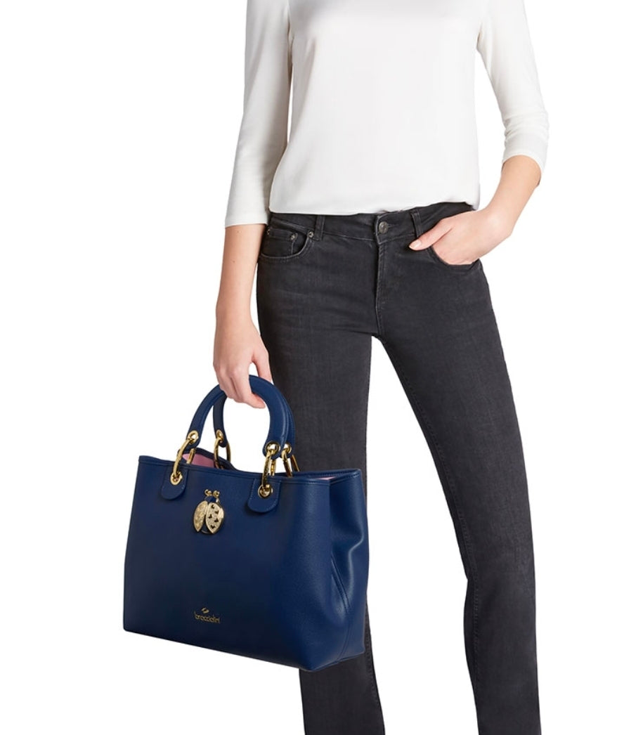 BORSE A MANO BETH JEWELS BRACCIALINI COCCINELLA STRASS BLU GRANDE