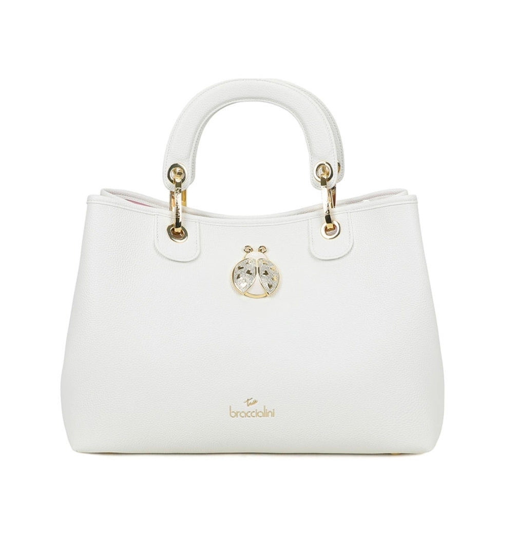 BORSE A MANO BETH JEWELS BRACCIALINI COCCINELLA STRASS WHITE GRANDE