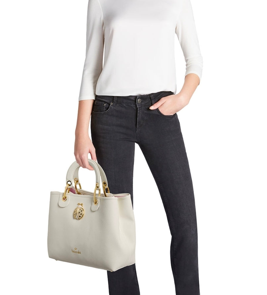 BORSE A MANO BETH JEWELS BRACCIALINI COCCINELLA STRASS WHITE GRANDE