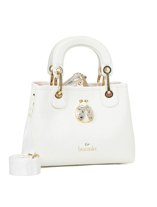 BORSE A MANO BETH JEWELS BRACCIALINI COCCINELLA STRASS WHITE PICCOLA