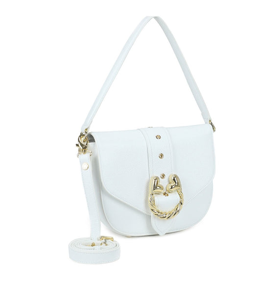 BORSE A SPALLA PELLE BRACCIALINI BAROQUE BIANCA MEDIA