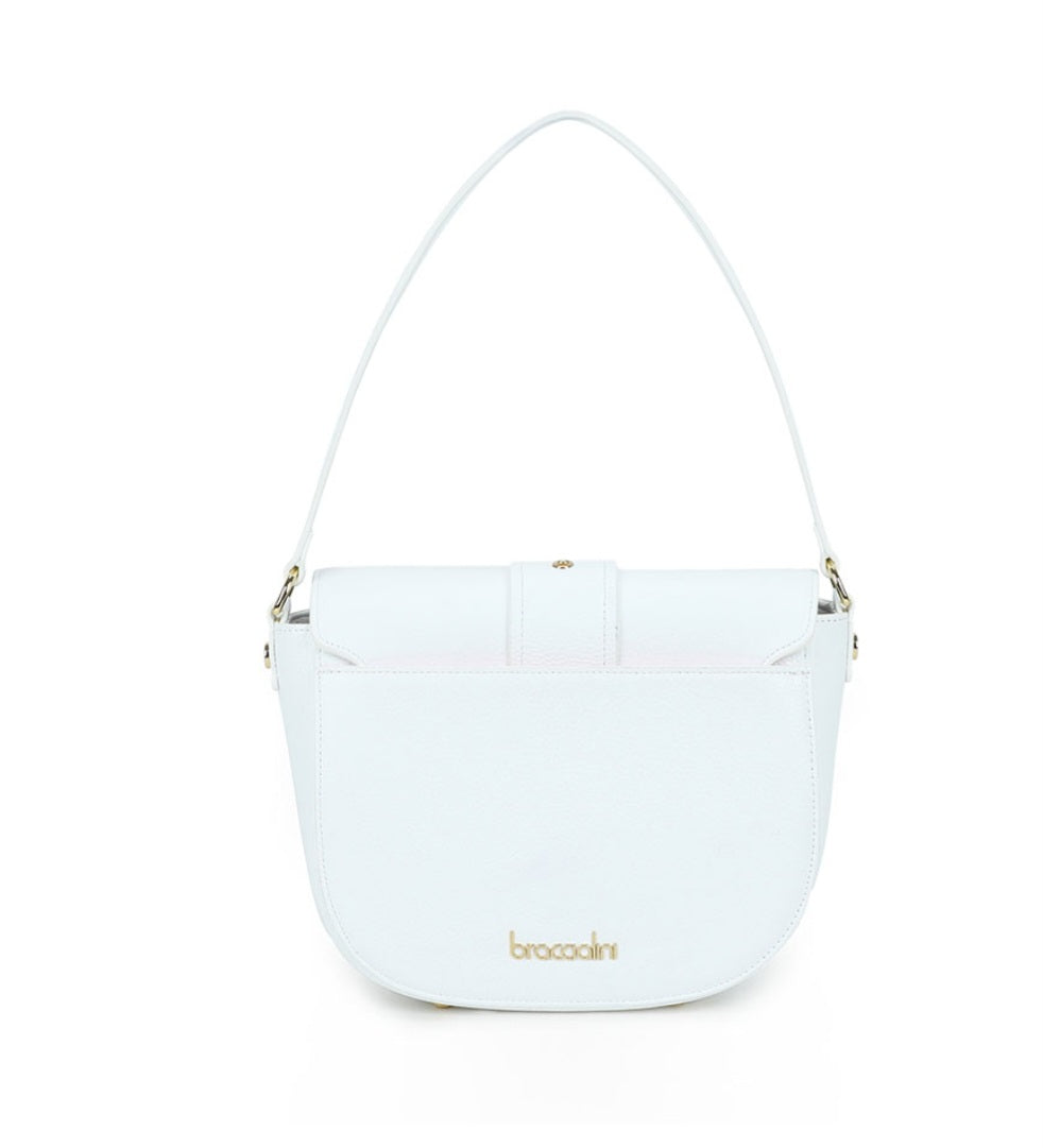 BORSE A SPALLA PELLE BRACCIALINI BAROQUE BIANCA MEDIA