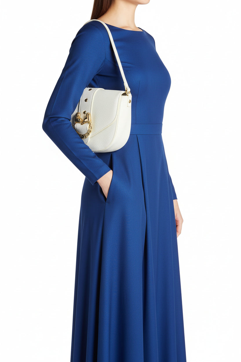 BORSE A SPALLA PELLE BRACCIALINI BAROQUE BIANCA MEDIA