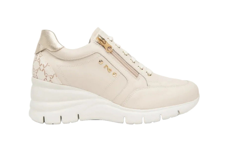 SNEAKERS NEROGIARDINI PELLE TACCO MILK