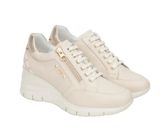 SNEAKERS NEROGIARDINI PELLE TACCO MILK