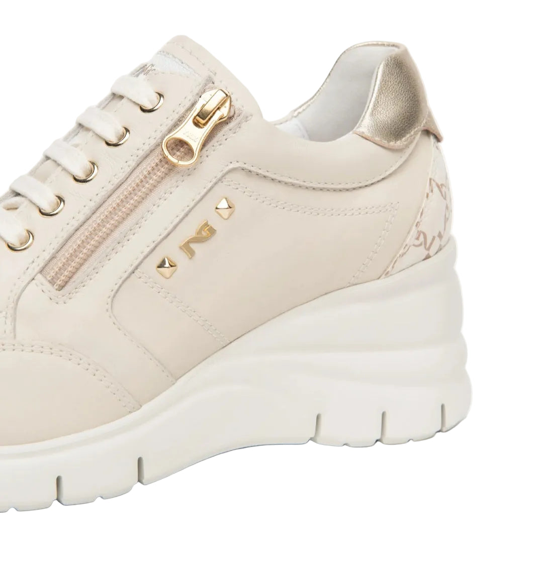 SNEAKERS NEROGIARDINI PELLE TACCO MILK