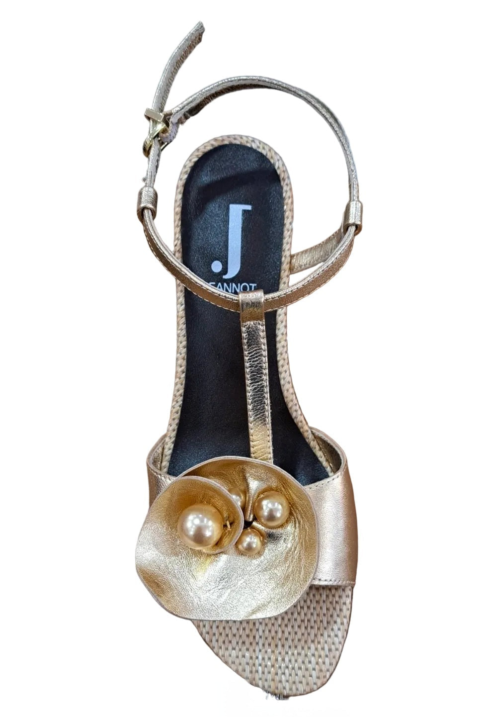 SANDALI RAFFIA JEANNOT FIORE PLATINO