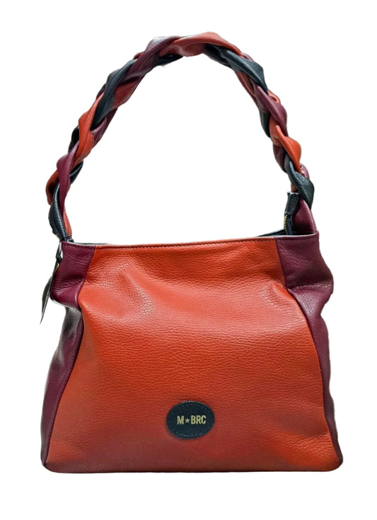 BORSE A SPALLA TRECCIA M*BRC BY MASSIMO BRACCIALINI PELLE ARANCIO GRANDE